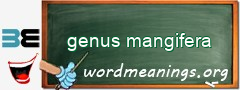 WordMeaning blackboard for genus mangifera